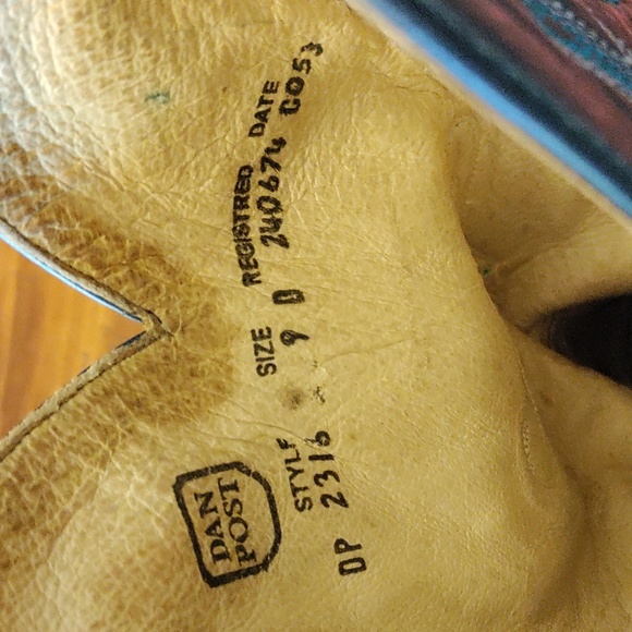 Dan Post Full Quill Blue Ostrich 9D boots - Picture 7 of 8